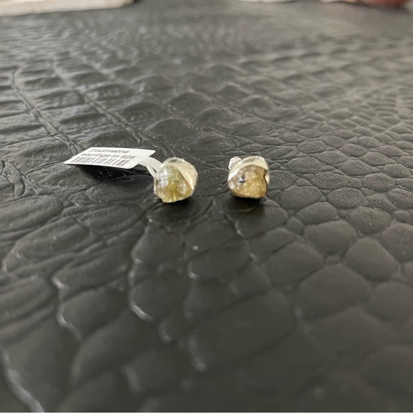 Sterling silver 925 One of a kind Yellow rough Tourmaline earrings - Picture 5 of 8